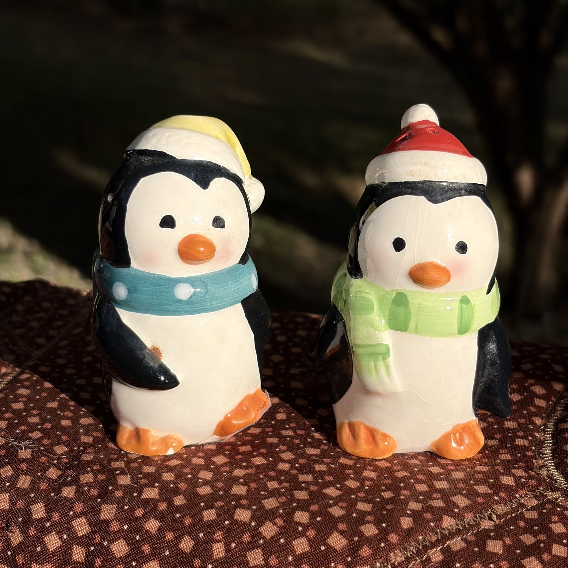 2 2 sets of MCM holiday/winter /Santa Claus, penguin salt and pepper shakers