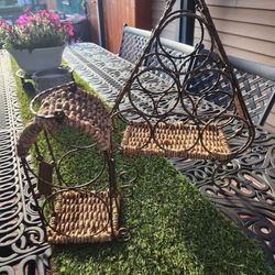 2pc Bottle or magazine Holder

Coppered brass and woven holders+ 3 bottles