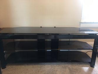 Glass TV Stand With Removable TV Mount