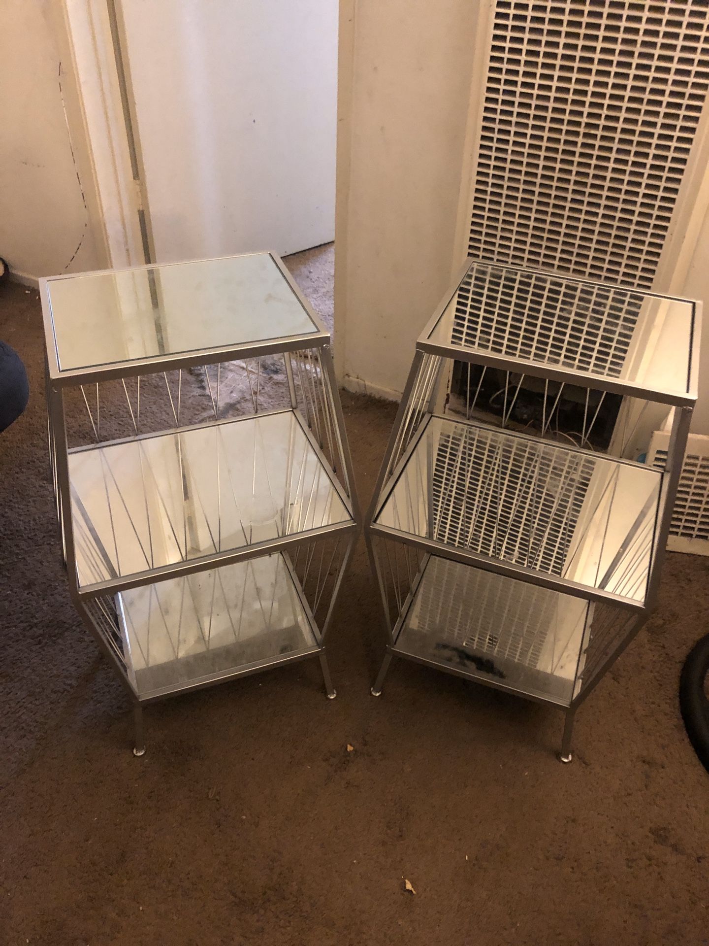 Glass end tables