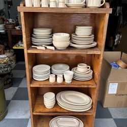 Vintage Cabinet W/ Dishes