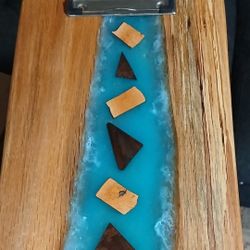 Live Edge Epoxy River Clipboard 