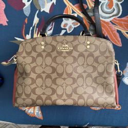 Coach Tote With Rust Accents