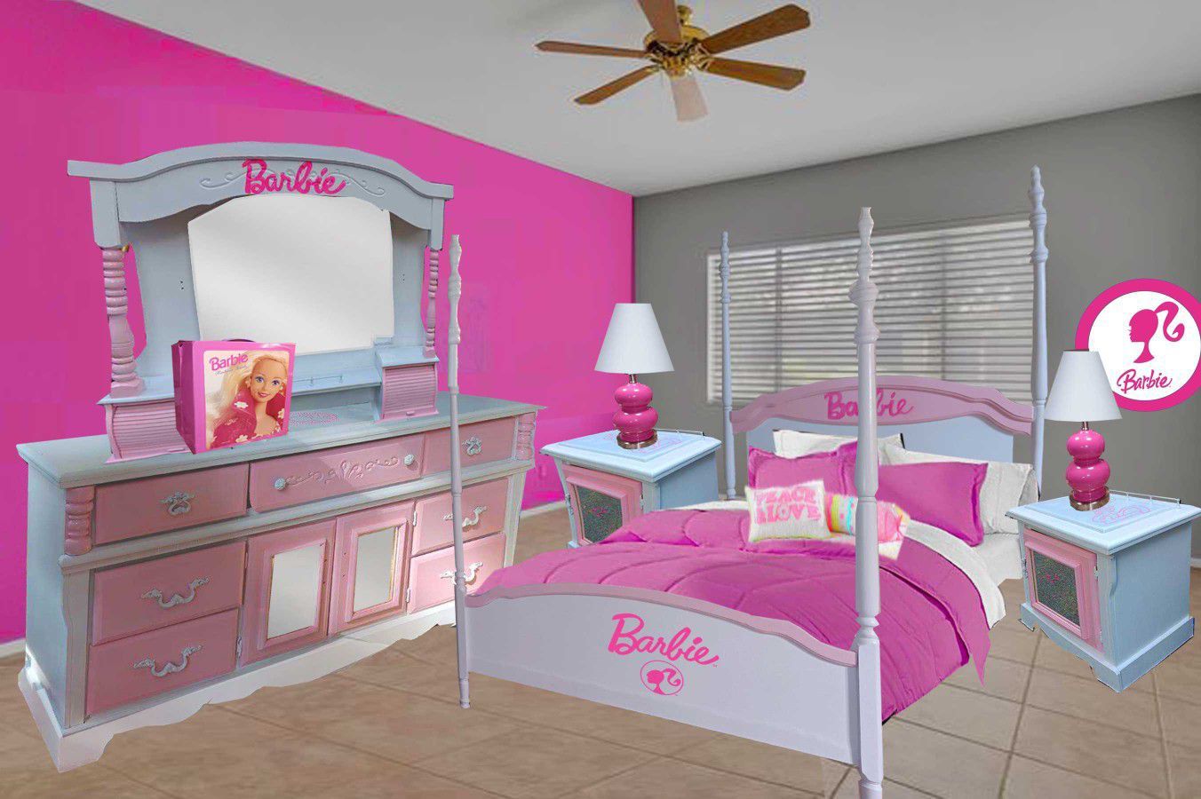 Beautiful Pink Barbie Inspired Custom Bedroom Set