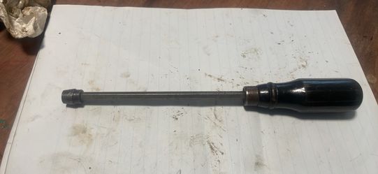 Vintage Wood Metal 10 Inch ong 5/16" Spintype Nutdriver USA Hand Tool Nut Driver