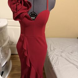 Red Formal Dress With Bow