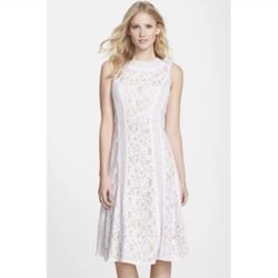 Brand New BCBGMAXAZRIA Avril White Lace Overlay Dress - Size 12