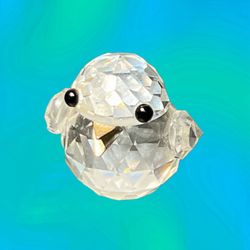 Swarovski Austria 1986 Crystal Sparrow With Gold Beak 7650, 1.25” MISSING TAIL