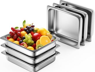 New 2.5" Deep Steam Table Pan 6 Pack 1/2 Size