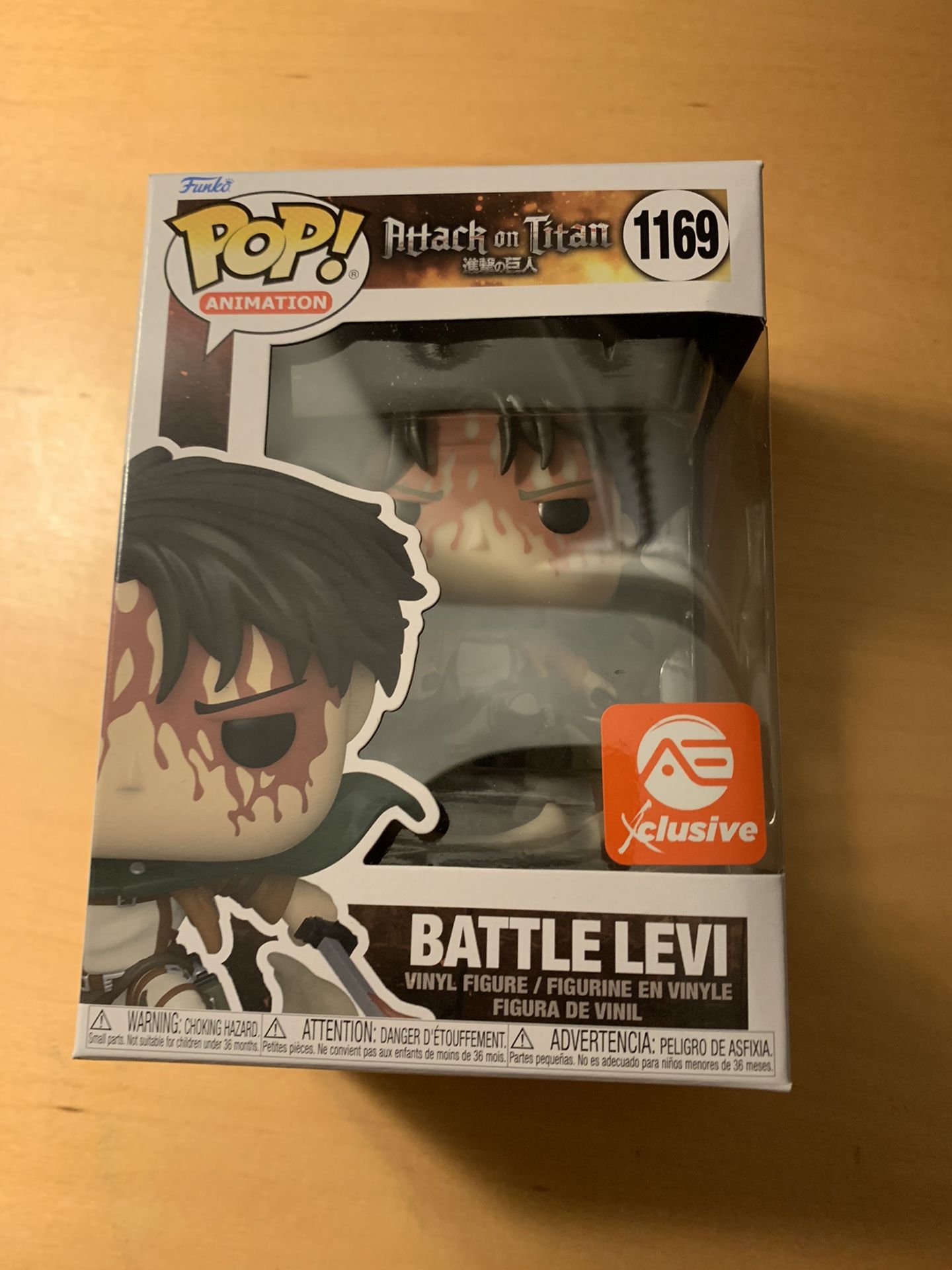 Funko Pop! Attack On Titan Battle Levi (Bloody) Figure (AE Exclusive) In Hand!