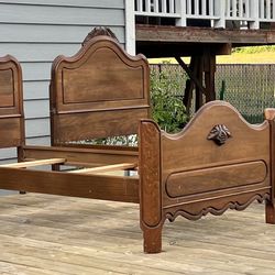 2 Twin Size Walnut Beds