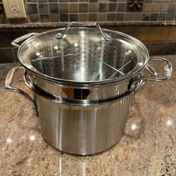 Calphalon 8 Qt Stainless Steel Stock Pot w/ Steamer Insert – Model 8603