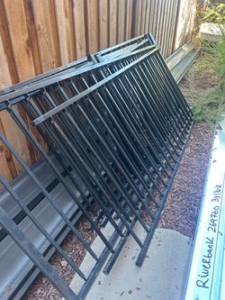 Wrought iron fencing.