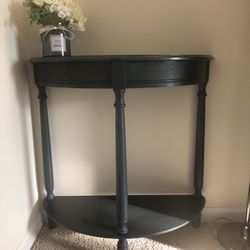 Half-Round Accent Table in Navy 