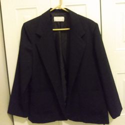 LADIES COMFORT FIT CLASSIC STYLE BLACK FULLY LINED BLAZER 