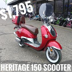 BMS 150 heritage classic scooter single tone $1,795 cash price plus taxes and fees 