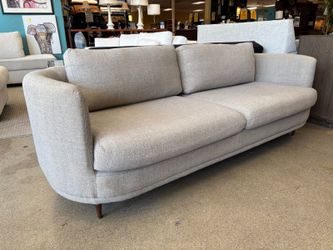 SOFACOMPANY Light Grey Fabric Modern Curved Arm Sofa