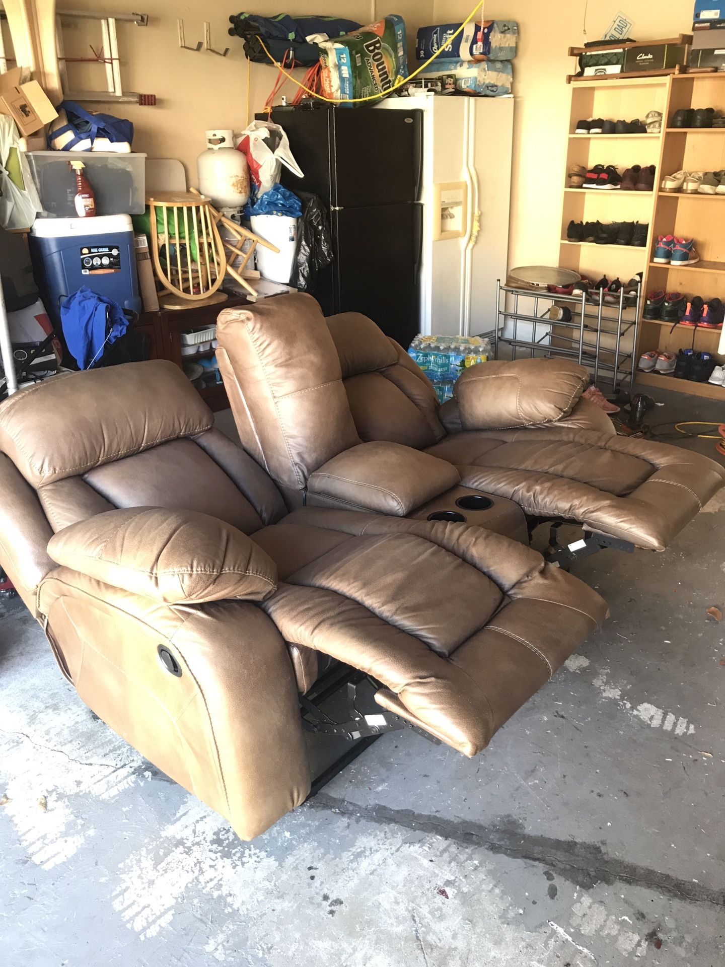 Ashley's furniture. Lazy boy reclining love seat. With center console