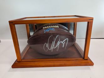 Calvin Johnson Signed Detroit Lions Football Autograph Display Case Certified