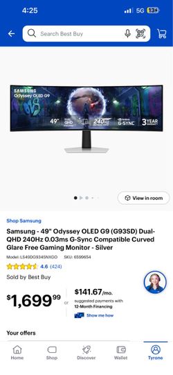 2026 Samsung Odyssey OLED G9 G93SD 49-inch 240hz