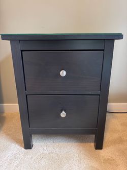 Ikea Hemnes Nightstand with glass
