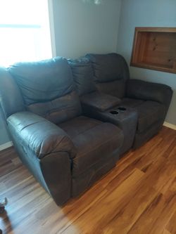 Leather couch loveseat