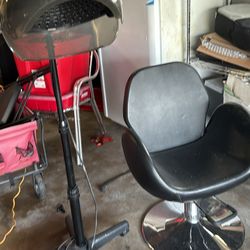 Hair salon chair and dryer
