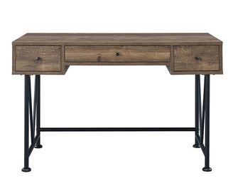 *Analiese 3-drawer Writing Desk Antique Nutmeg and Black*