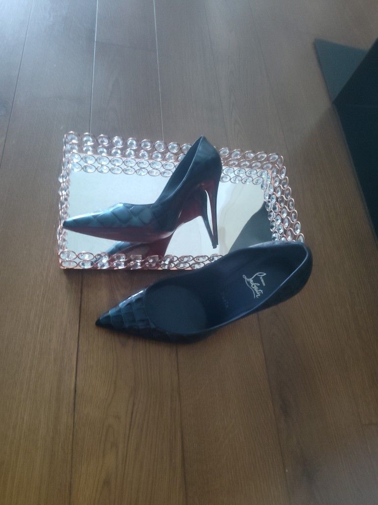 Leather Women Shoes Heels