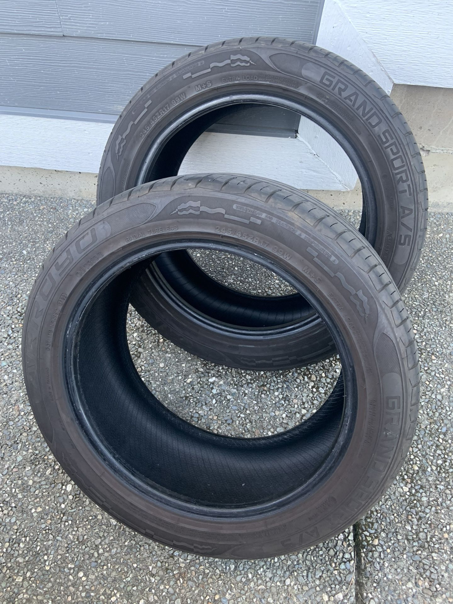 Only Two tires, Arroyo Grand Sport, Size: 245/45ZR17