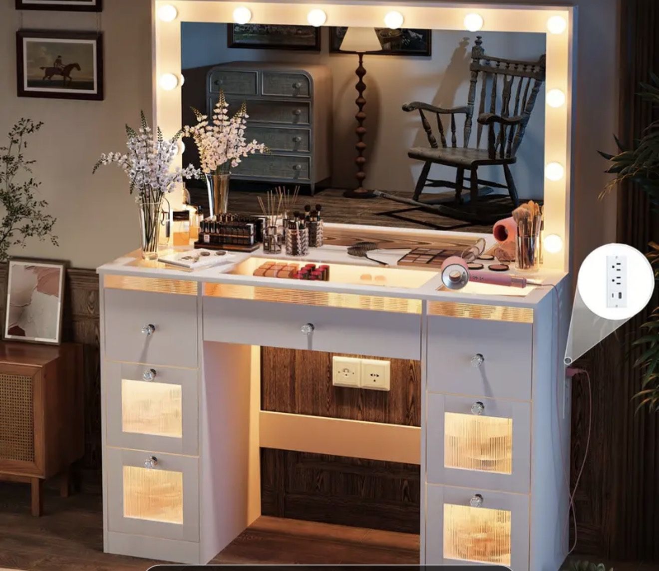 White Vanity Desk