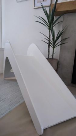Jupiduu White Wooden Indoor Kids Toddler Slide
