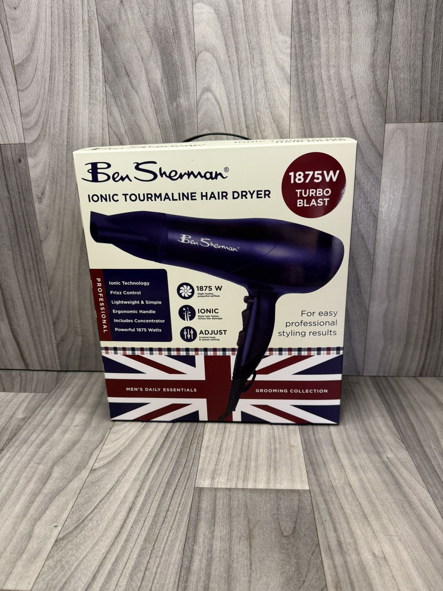 Ben Sherman Ionic Tourmaline Hair Dryer For Men Brand New In Box 