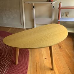 small wood bean shaped coffee table