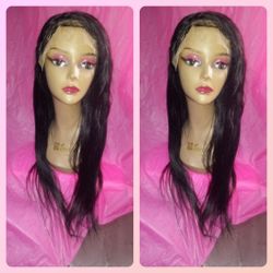 24" Brazilian Straight Unprocessed Body Wave Glueless Human Hair Wig 