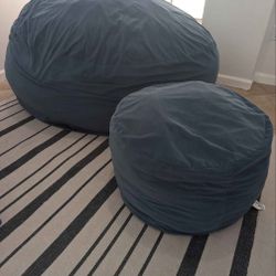 Green Bean Bag And Foot Stool 