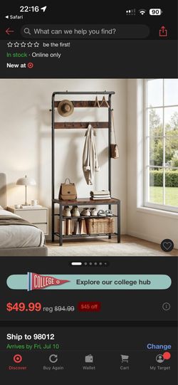 Shoe bench and coat rack