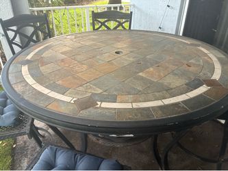 Wrought Iron Patio set with 6 chairs