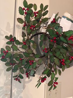 Artificial Holly Berry Christmas Wreath