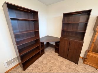 Ikea BORGSJÖ Furniture - Corner Desk, Cabinet, and Bookshelf Units