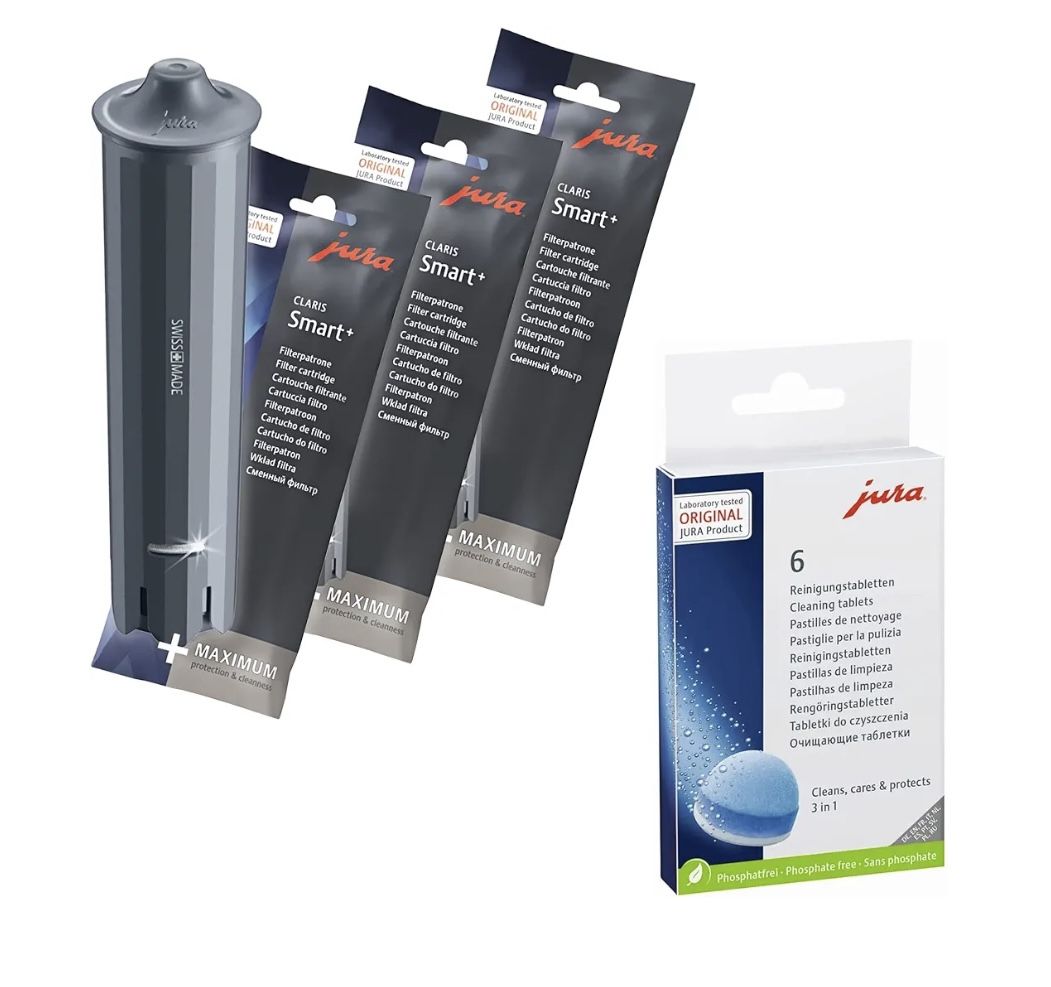 Jura Claris Smart, Water Filters 3 Phase 6 Cleaning Tablets Value Combo 3 Filter