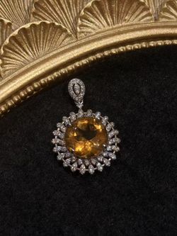 Solid silver Citrine pendant