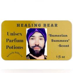 LOT of 3 Sumerian Summers Parfum Authentic HEALING BEAR Unisex Cologne Beverly Hills CA Men Women Perfume Potion Scent Spray FULL SZ 1 oz NEW