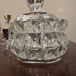 Heavy Crystal  Glass Jar With Lid
