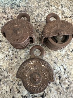 Kansas City scenic co vintage double pulleys lot of 3