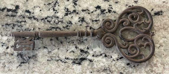 Huge Jailer's Skeleton Key Cast Iron Victorian Antique Style Decorative 13