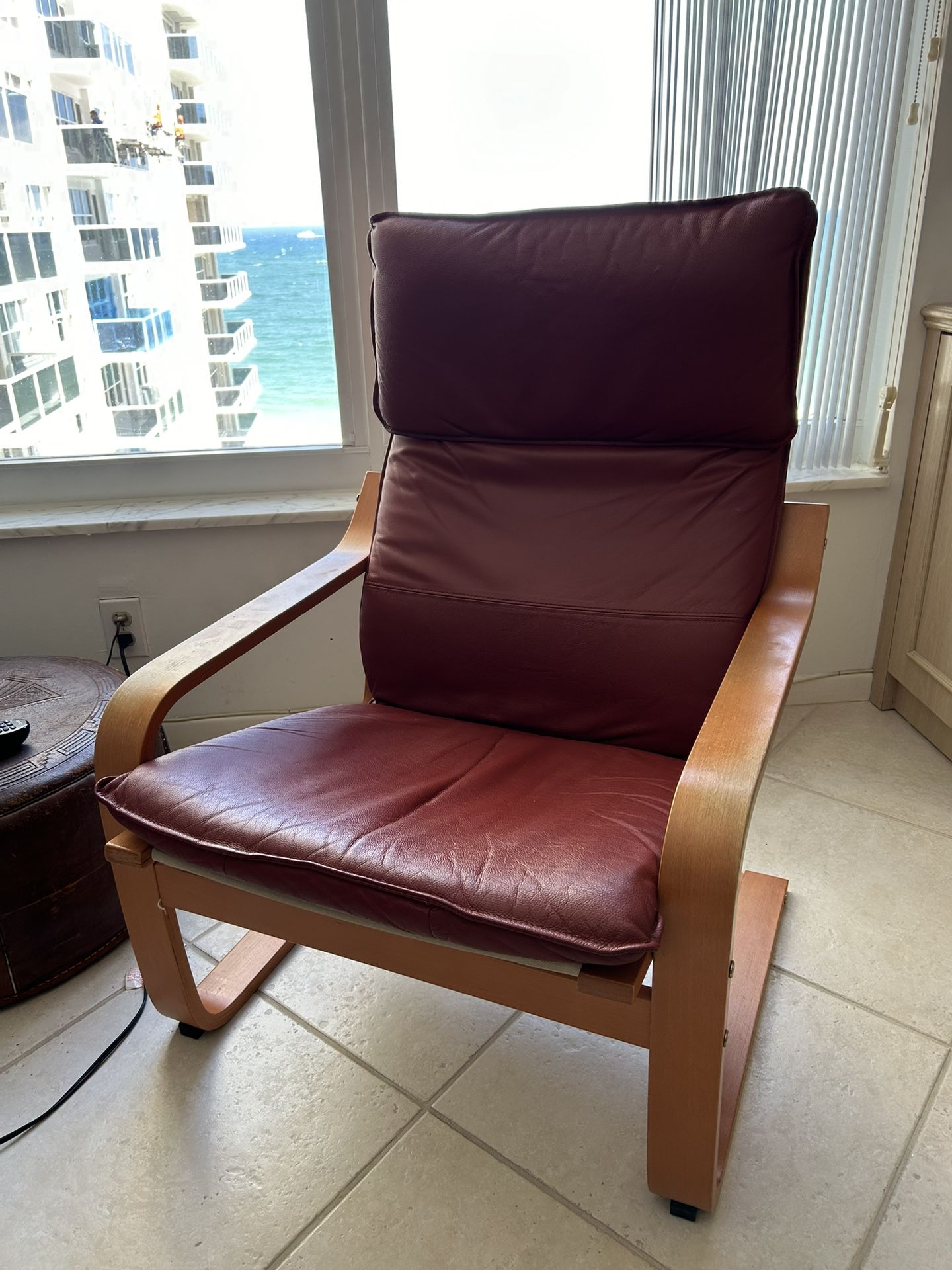 Poang Leather armchair Frame + Cushion 