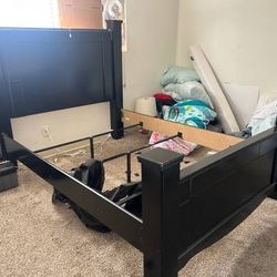 Queen Bed Frame – Headboard, Footboard & Rails 