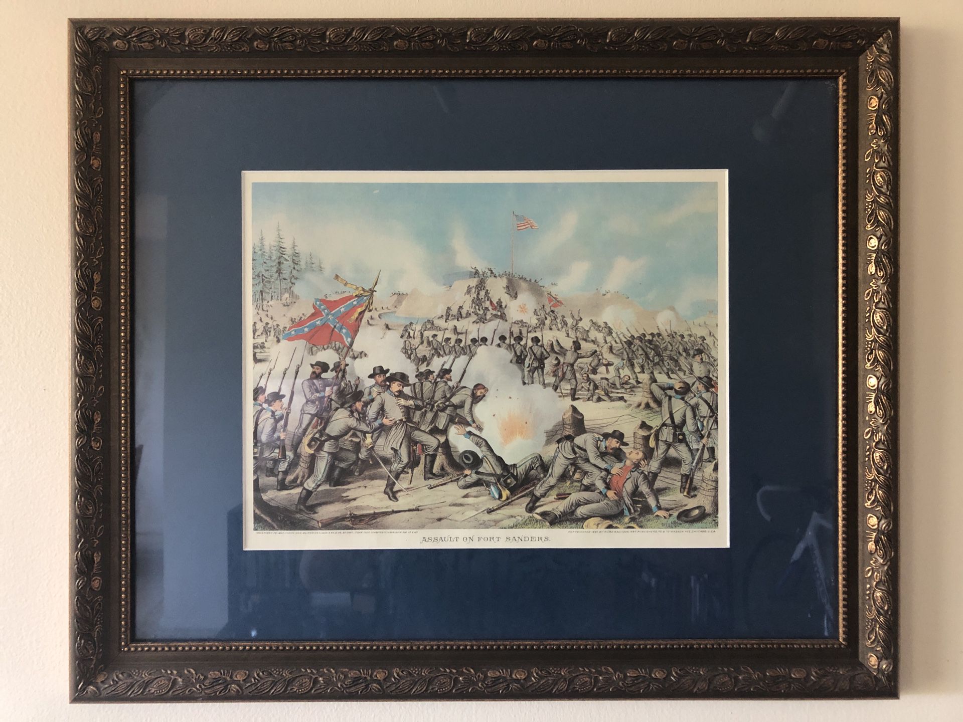 Framed Civil War prints by Kurz and Allison (4)