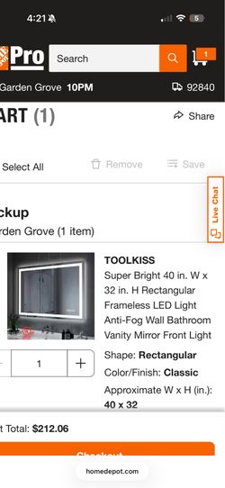Led mirror 40 x 32